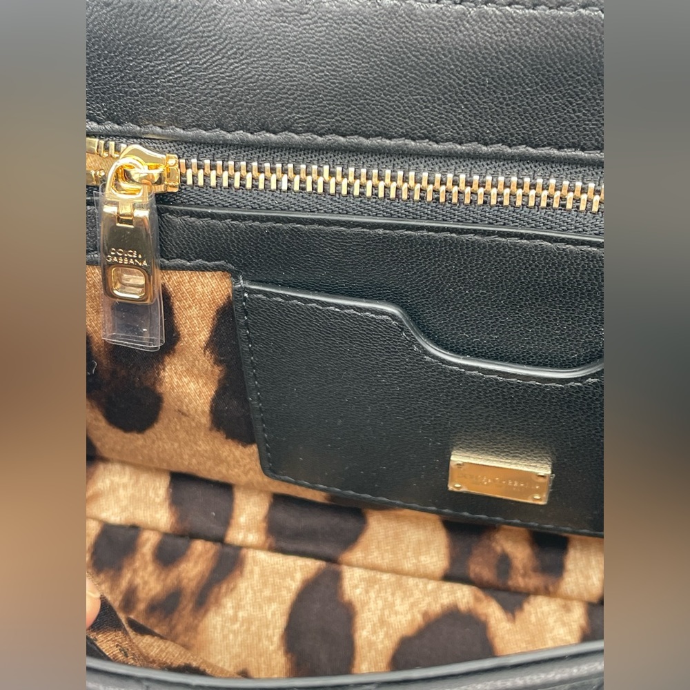 $2145 NWT DOLCE & GABBANA BLACK QUILTED LEATHER DG BAG PURSE! - Picture 13 of 13